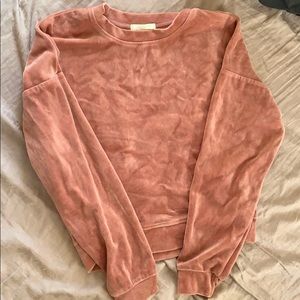Rose gold crushed velvet crop top